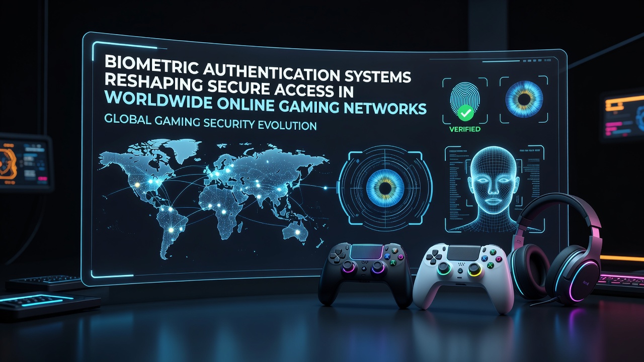 Biometric fingerprint scanner integrated with online gaming interface showing secure login process