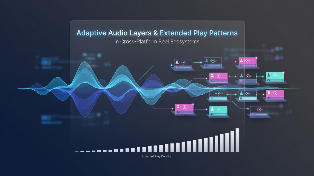 Cross-platform reel gaming interface showing adaptive audio controls across mobile and desktop devices
