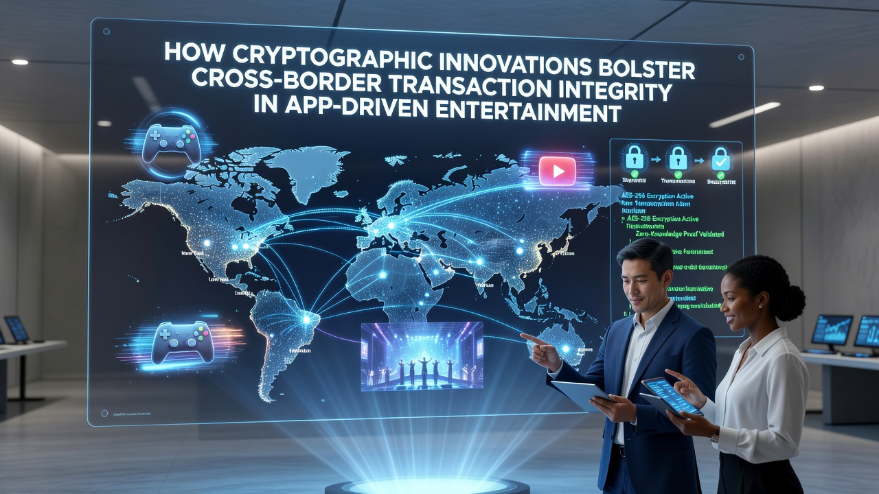 Mobile app interface demonstrating encrypted cross-border payment flow in entertainment platforms