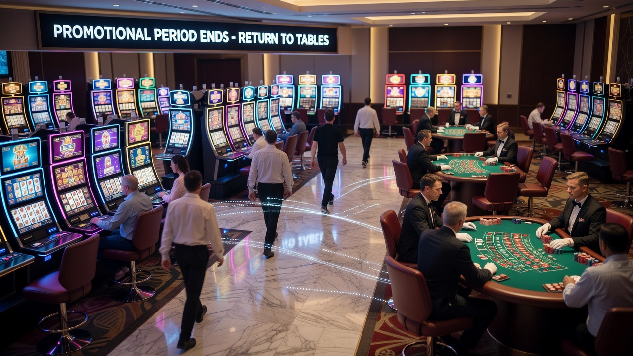 Analytics dashboard showing player movement from slots to live tables on app-based casino platforms