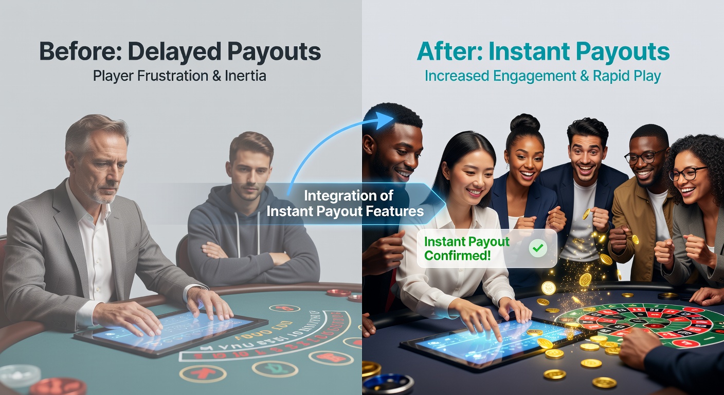 Digital table game interface showing instant payout confirmation on blackjack and roulette screens